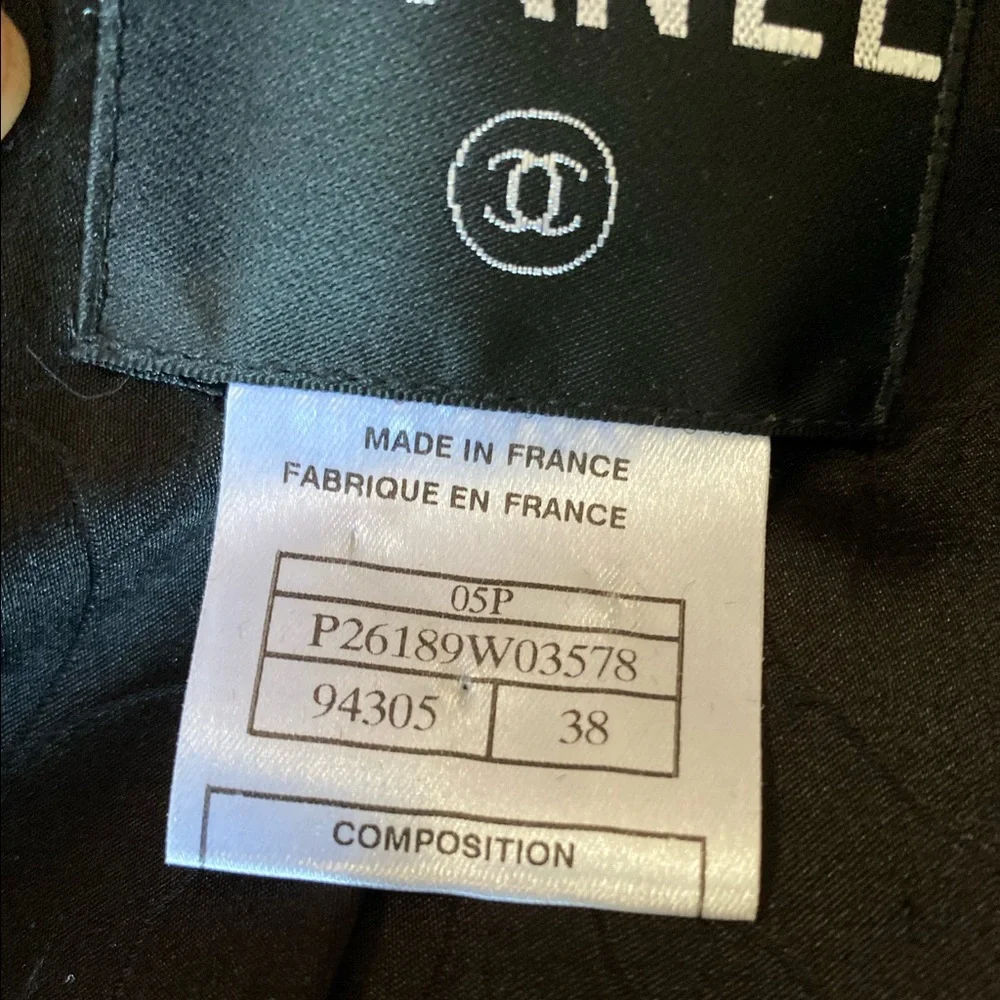 RARE Chanel 05P Shimmer Blazer Crystal CC Chain Link Button Jacket Black